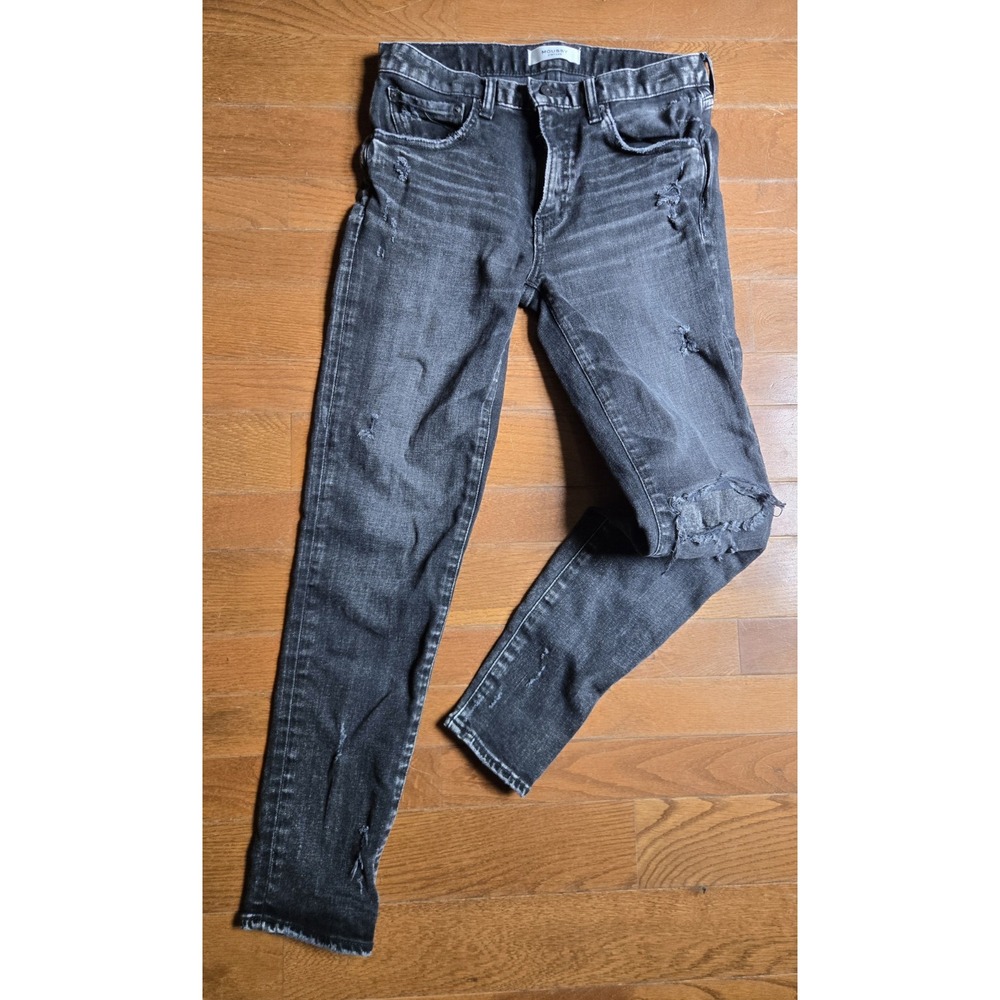 Moussy Vintage Howa Jeans Tapered Black Distressed Sz 26 Japan